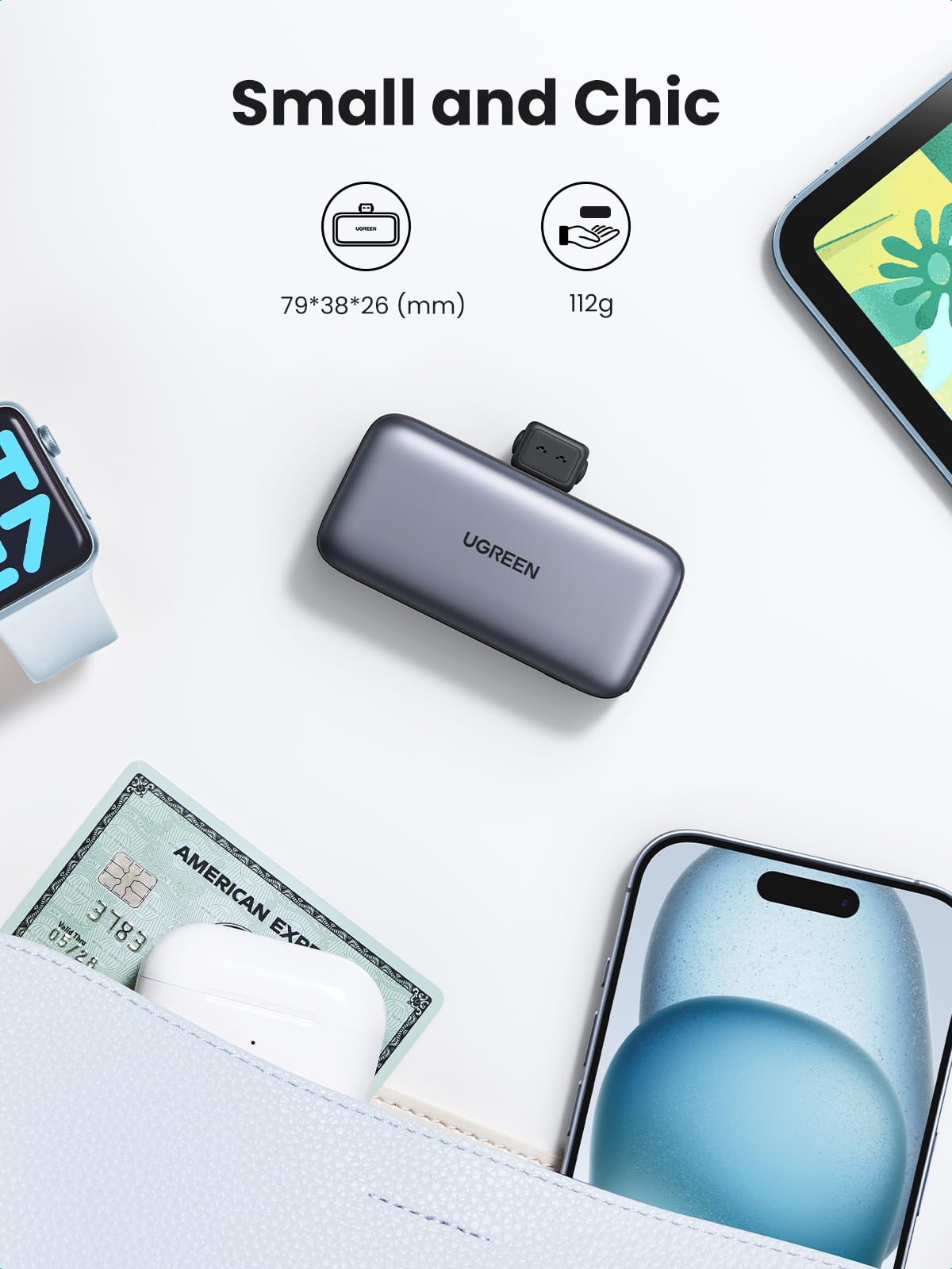 UGREEN 5000mAh USB-C Power Bank with Cable