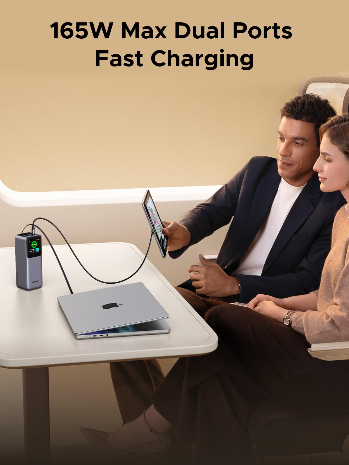 (Bundle) UGREEN Nexode 20000mAh 165W Power Bank + 2-Pack 100W USB-C Cables